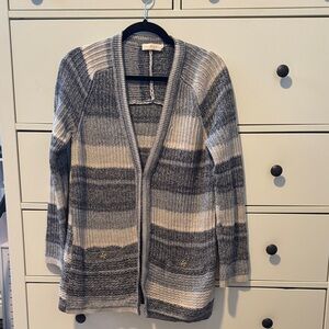 [Tory Burch] Gray Striped Women's Sweater